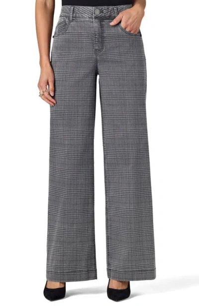 Wit & Wisdom Sam Plaid High Waist Wide Leg Jeans In Multi
