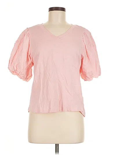 Pre-owned Wit & Wisdom Short Sleeve Top Pink Sweetheart Neckline Tops