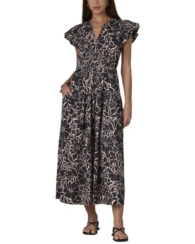 Wit & Wisdom Short Structured Shoulder Cap Sleeve Maxi Dress In Multi