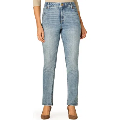 Wit & Wisdom Side Slit High Waist Cigarette Jeans In Blue
