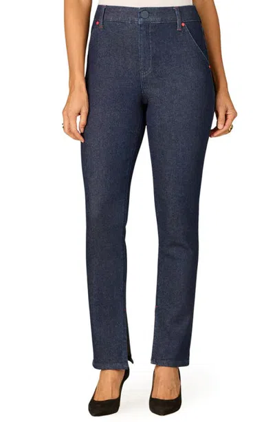 Wit & Wisdom Side Slit High Waist Cigarette Jeans In Blue