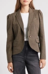 Wit & Wisdom Sing Puff Shoulder Blazer In Brown