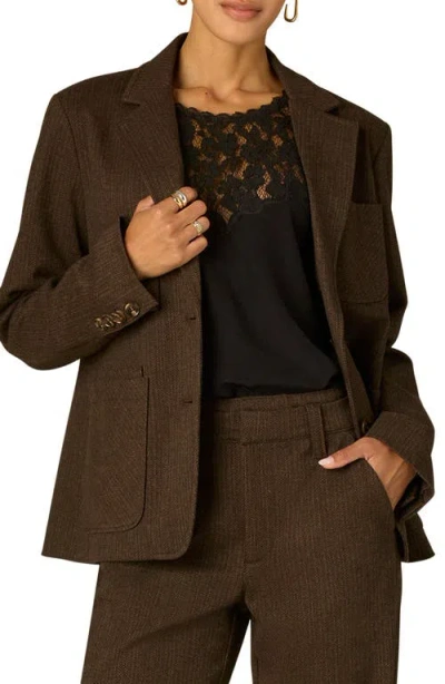 Wit & Wisdom Single Breasted Blazer In Chocolate Truffle
