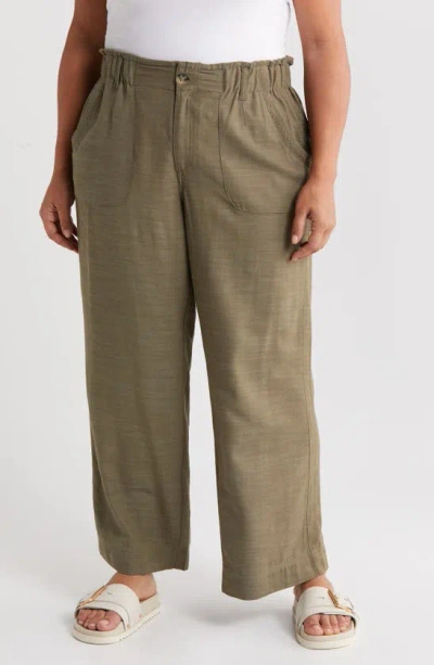 Wit & Wisdom Sky Rise Paperbag Waist Pants In Olive Drab