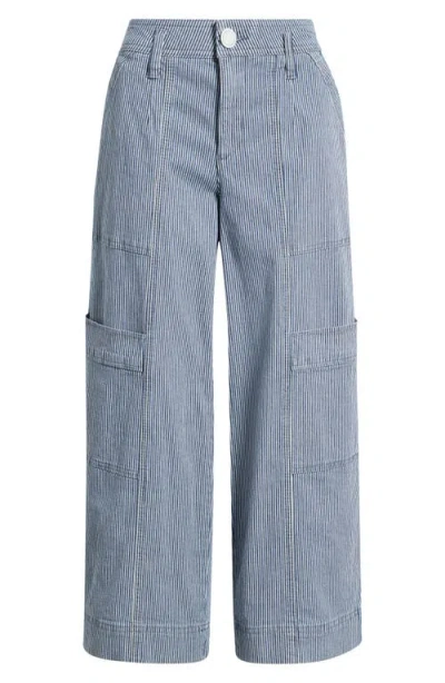 Wit & Wisdom Skyrise Cotton Crop Wide Leg Utility Pants In Blue