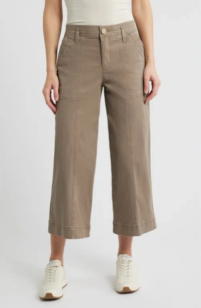 Wit & Wisdom Skyrise Crop Wide Leg Utility Pants In Brown