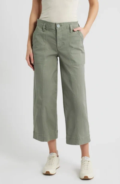Wit & Wisdom Skyrise Crop Wide Leg Utility Pants In Green