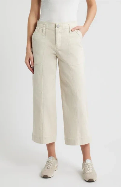 Wit & Wisdom Skyrise Crop Wide Leg Utility Pants In Neutral