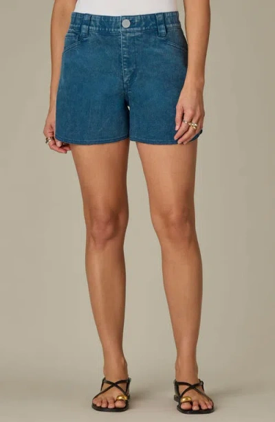 Wit & Wisdom Skyrise Dolphin Hem Denim Shorts In Blue