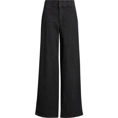 Wit & Wisdom Skyrise Double Waistband Wide Leg Jeans In Black