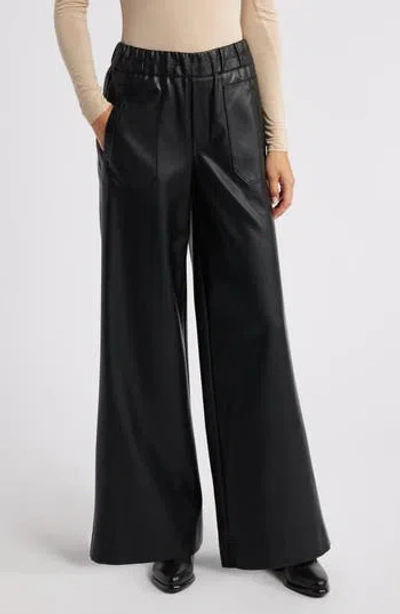 WIT & WISDOM WIT & WISDOM SKYRISE FAUX LEATHER PALAZZO PANTS