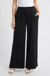 Wit & Wisdom Skyrise Glider Pull-on Wide Leg Pants In Black