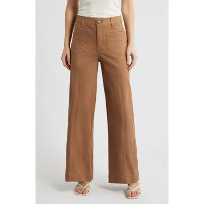 Wit & Wisdom Skyrise Patch Pocket Wide Leg Pants In Brown