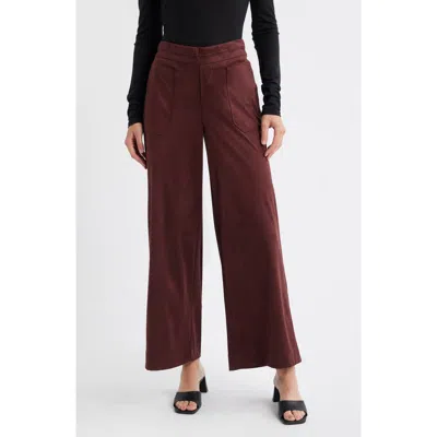 Wit & Wisdom Skyrise Patch Pocket Wide Leg Pants In Burgundy