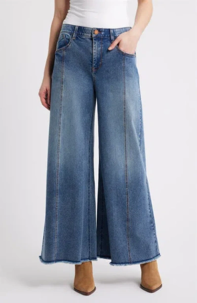 Wit & Wisdom Skyrise Roundup Seamed Super Wide Leg Jeans In Blue