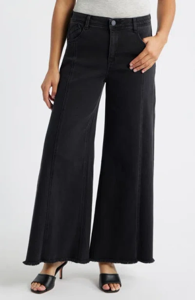 Wit & Wisdom Skyrise Seamed Super Wide Leg Jeans In Black
