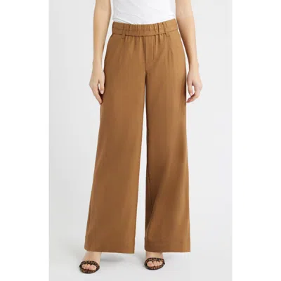 Wit & Wisdom Skyrise Side Seam Straight Leg Pants In Brown