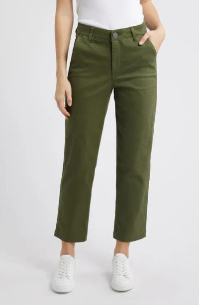 Wit & Wisdom Skyrise Slim Straight Leg Twill Pants In Celadon