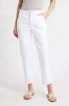 Wit & Wisdom Skyrise Slim Straight Leg Twill Pants In White