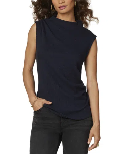 Wit & Wisdom Sleeveless Asymmetrical Pleat Tank Top In Gray