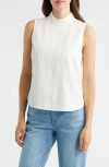Wit & Wisdom Sleeveless Mock Neck Shell In White