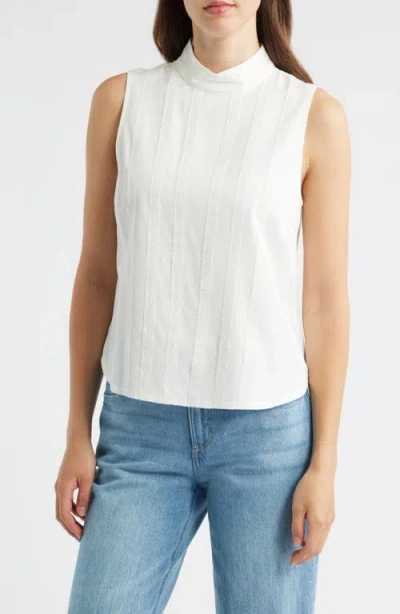 Wit & Wisdom Sleeveless Mock Neck Shell In White