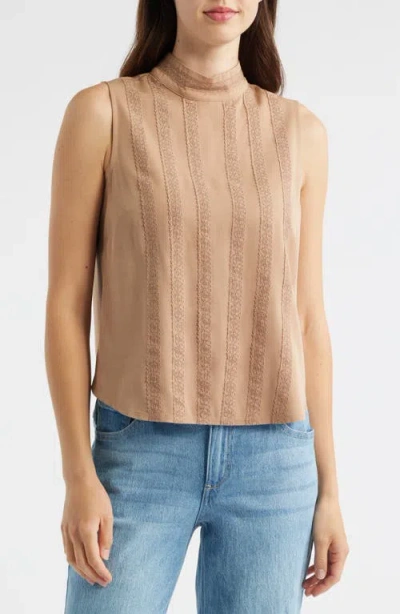 Wit & Wisdom Sleeveless Mock Neck Shell In Nude