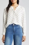 Wit & Wisdom Smocked Print Top In White