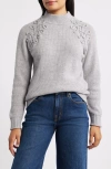 Wit & Wisdom Soutache Mock Neck Sweater In Gray