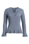 Wit & Wisdom Soutache Rib Sweater In Blue