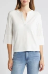 Wit & Wisdom Split Neck Top In Off White