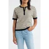 Wit & Wisdom Stripe Knit Top In Neutral