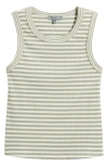 Wit & Wisdom Stripe Rib Tank In Sage/off White