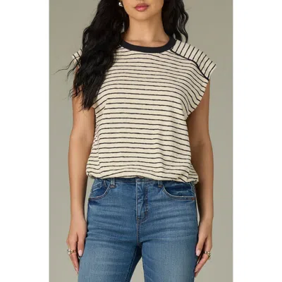 Wit & Wisdom Stripe Scoop Neck Knit Top In Multi