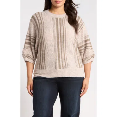 Wit & Wisdom Striped Dolman Sleeve Sweater In Multi