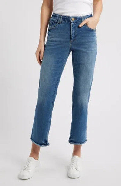 Wit & Wisdom Tatum Frayed High Waist Ankle Bootcut Jeans In Blue