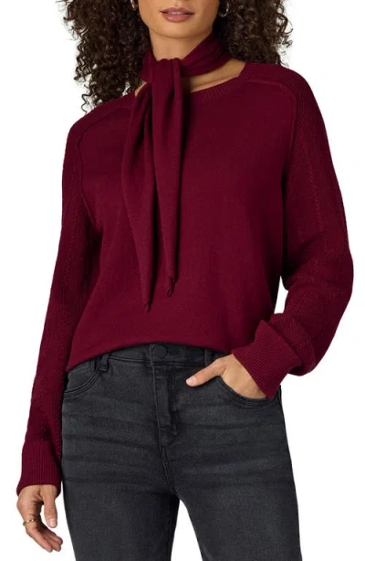 Wit & Wisdom Tie Neck Sweater In Multi