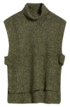 Wit & Wisdom Turtleneck High Low Sweater Vest In Green
