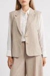 Wit & Wisdom Tweed Button-up Vest In Neutral