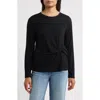 Wit & Wisdom Twist Front T-shirt In Black
