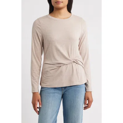 Wit & Wisdom Twist Front T-shirt In Brown