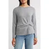 Wit & Wisdom Twist Front T-shirt In Gray