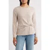 Wit & Wisdom Twist Front T-shirt In Brown