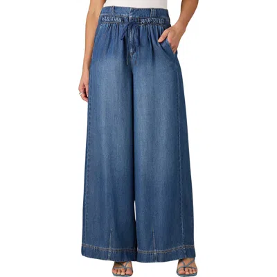 Wit & Wisdom Ultra Skyrise Drawstring Waist Wide Leg Jeans In Blue