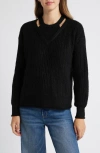 Wit & Wisdom V-neck Sweater With Bib In Black