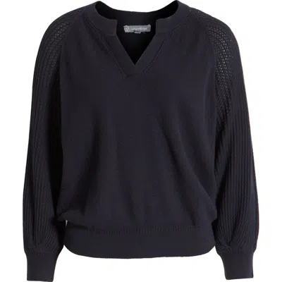 Wit & Wisdom V-notch Sweater In Navy