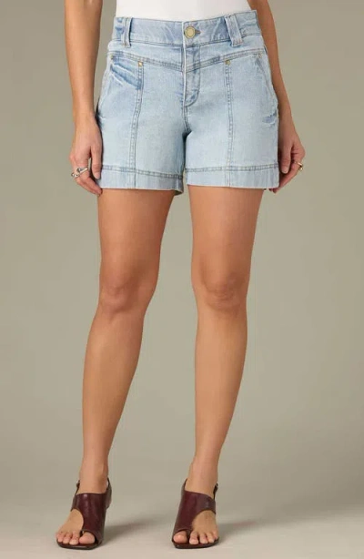 Wit & Wisdom V-yoke High Waist Denim Shorts In Blue