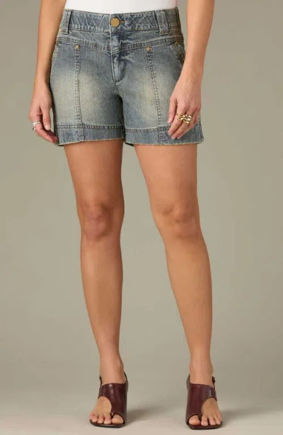 Wit & Wisdom V-yoke High Waist Denim Shorts In Blue