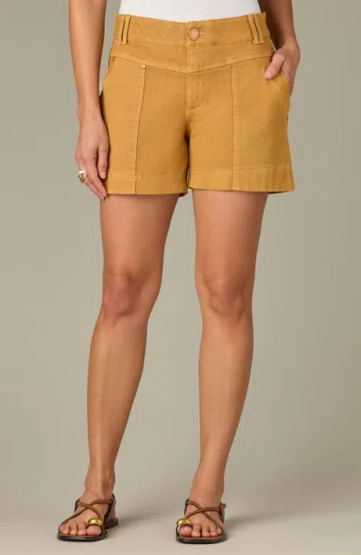 Wit & Wisdom V-yoke High Waist Twill Shorts In Orange