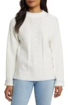 Wit & Wisdom Whipstitch Trim Cable Sweater